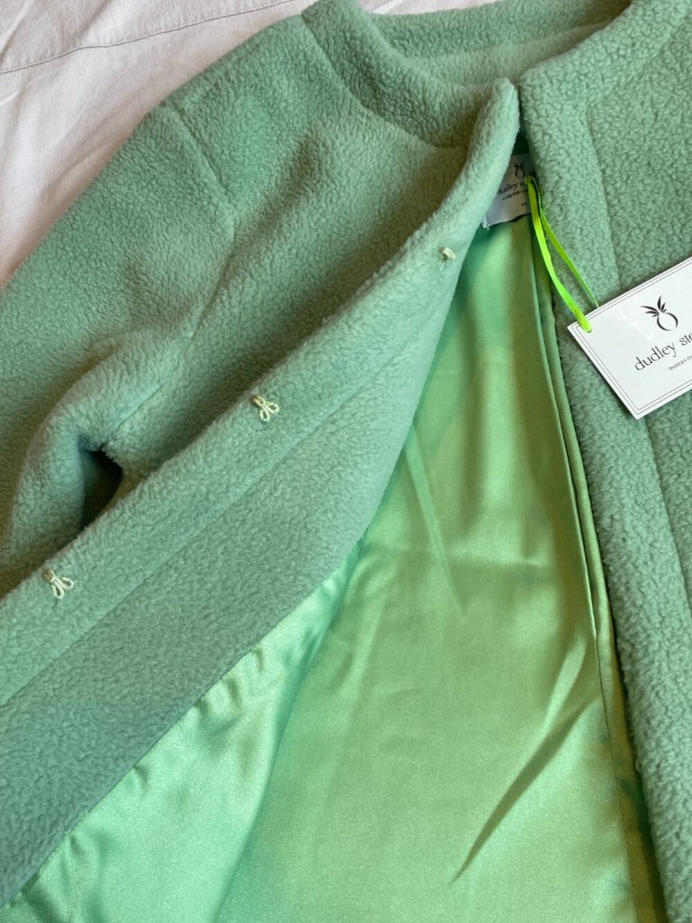 Dudley Stephens Mint Green Fleece Catrock Cardigan Jacket Women’s M - Picture 4 of 9